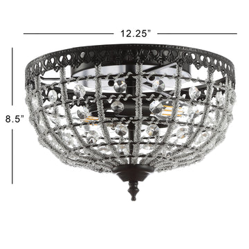Anita 12.25" Low Ceiling Metal/Acrylic LED Flush Mount - JONATHAN Y